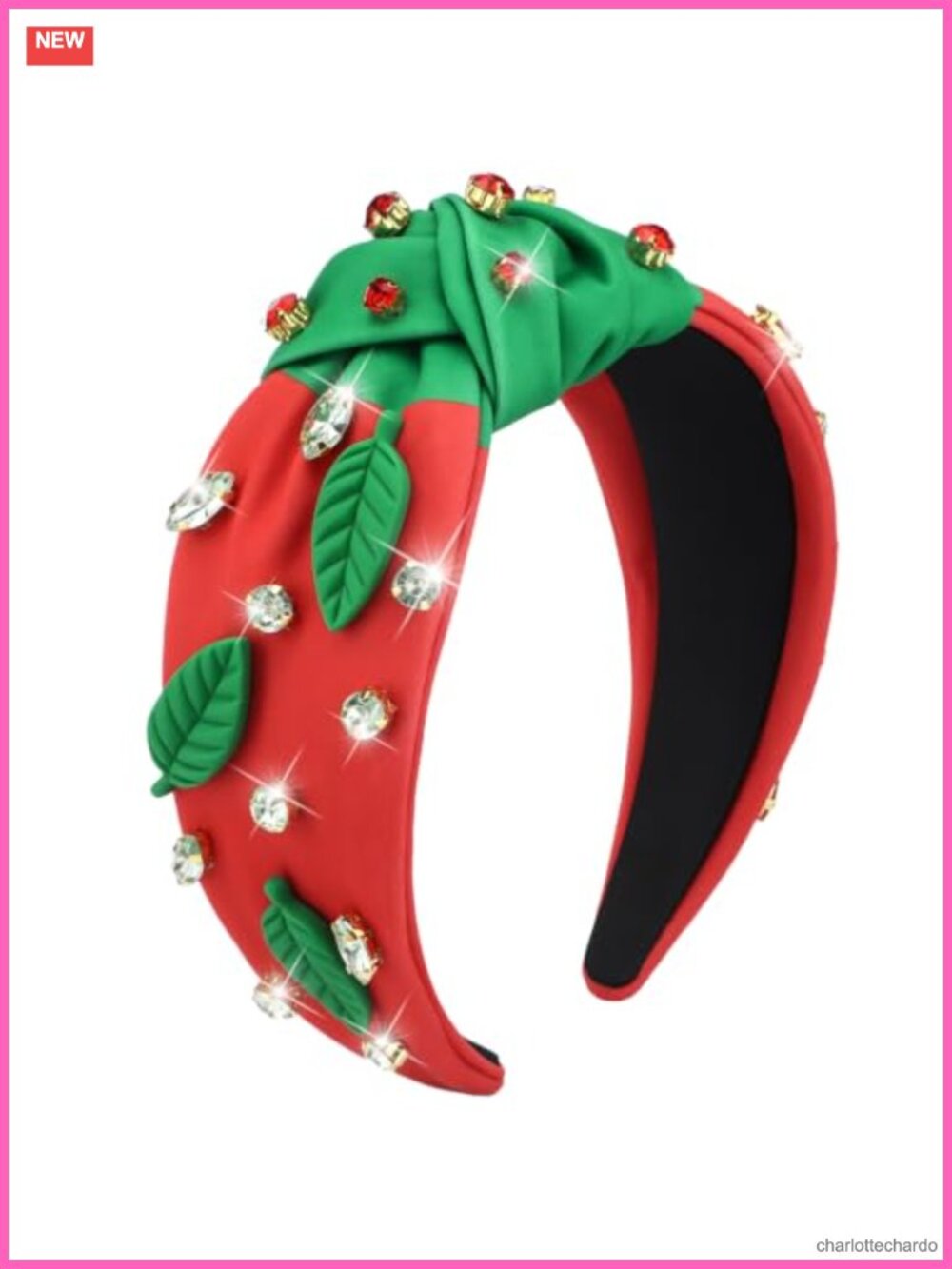 Rhinestone Pearl Knotted Headband Teacher Apple Polyester